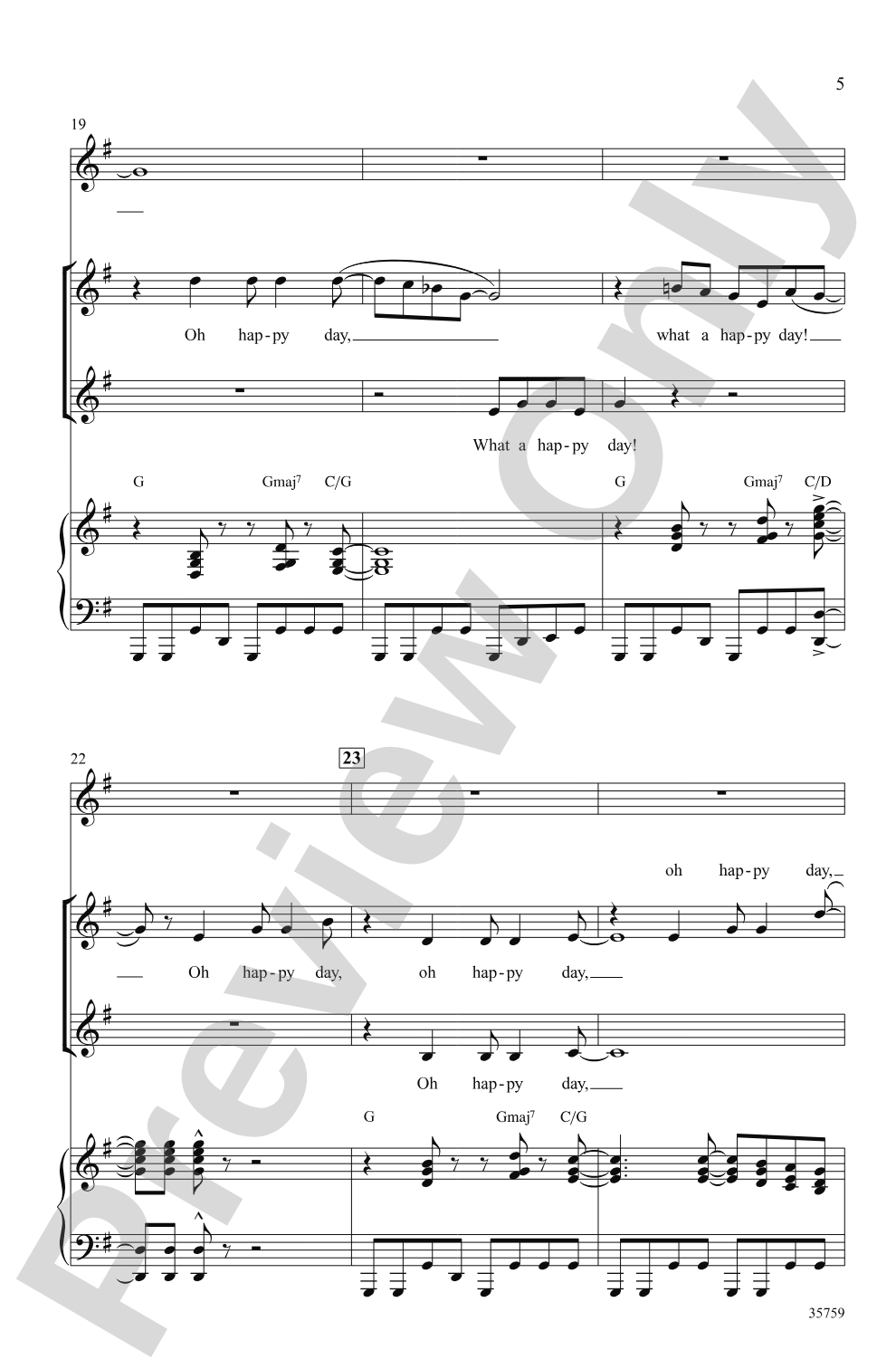 Oh Happy Day: SSA Choral Octavo