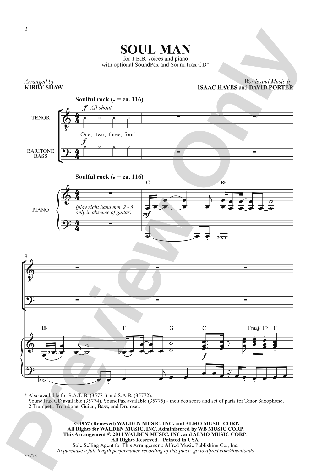 Soul Man: TBB Choral Octavo