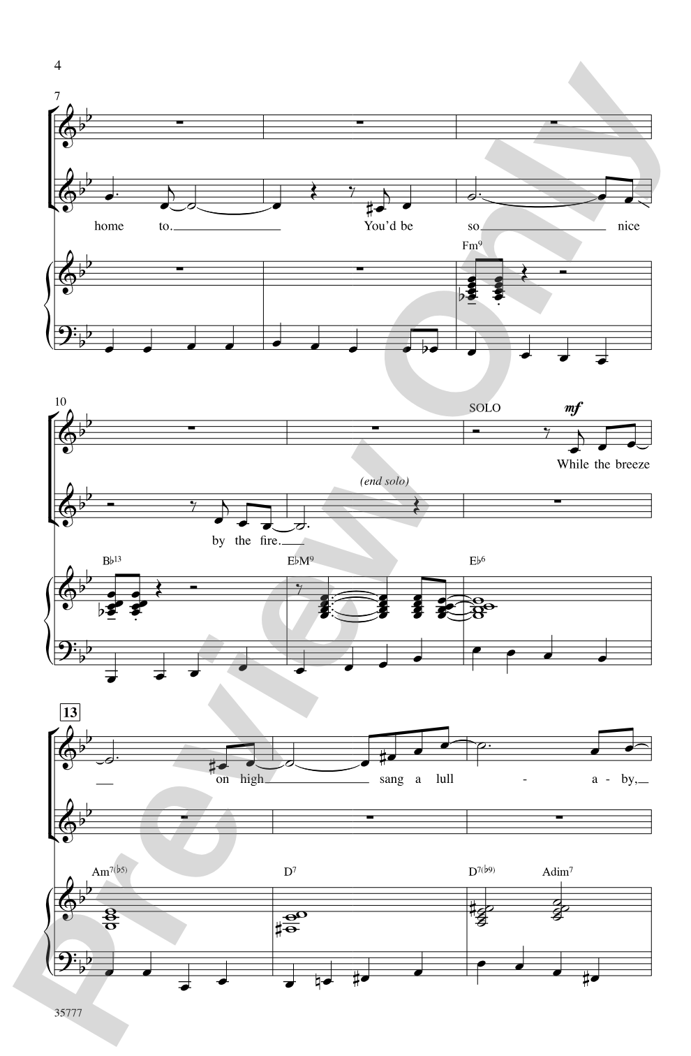 You'd Be So Nice to Come Home To: SSA Choral Octavo