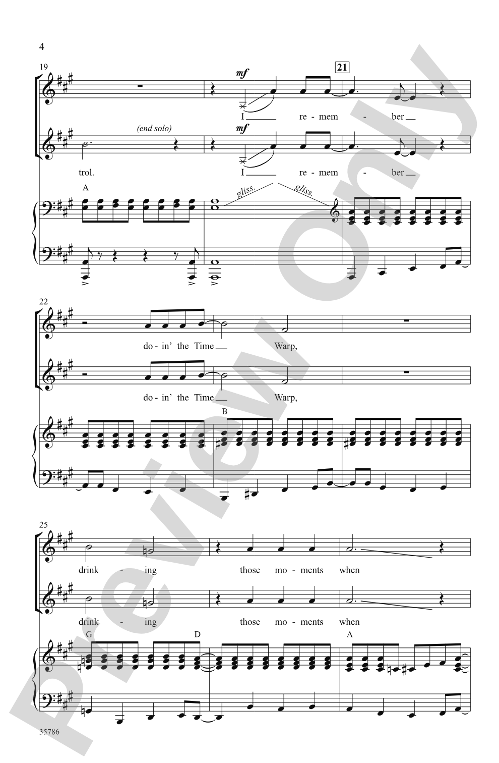 The Time Warp (from <i>The Rocky Horror Picture Show</i>): 2-Part / SSA Choral Octavo