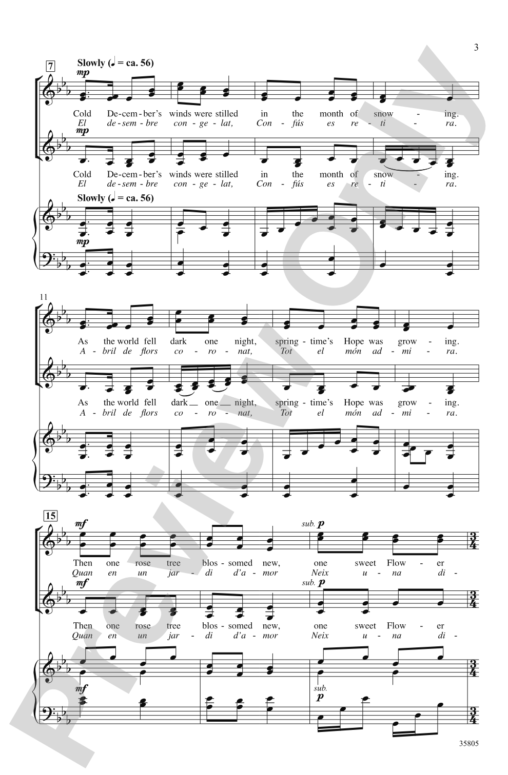 The Icy December: SSAA Choral Octavo