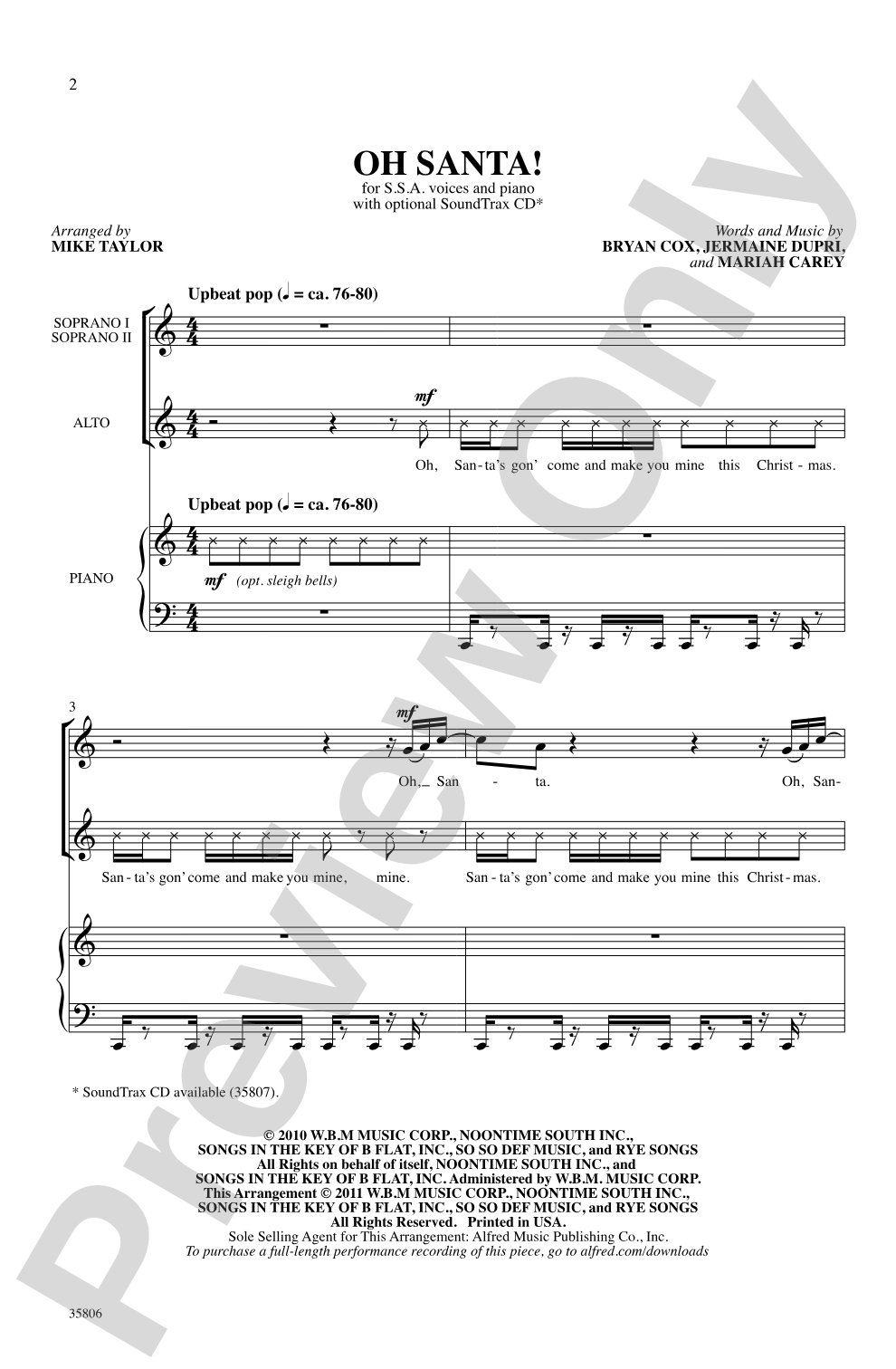 Oh Santa!: SSA Choral Octavo