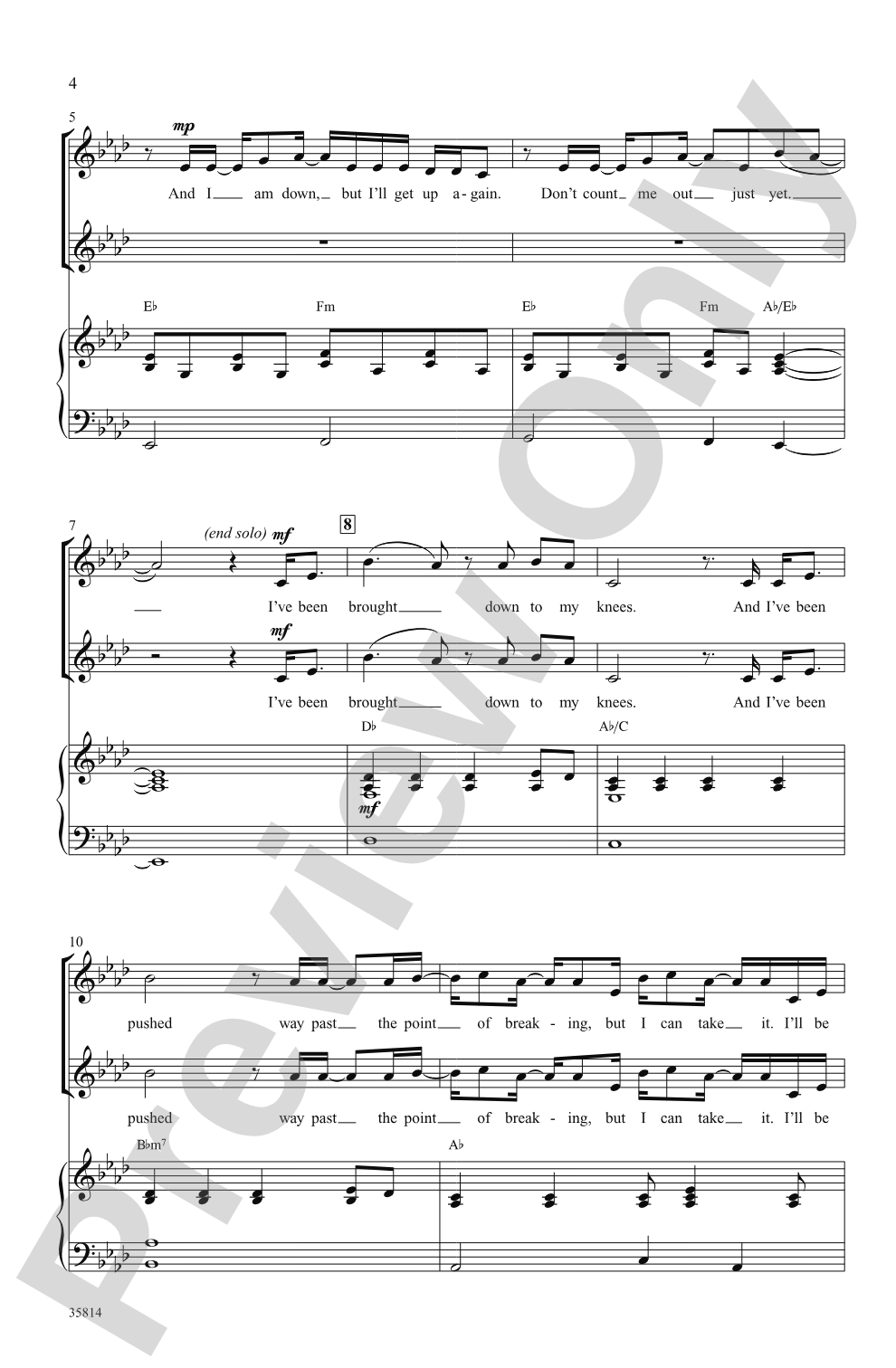 You Haven't Seen the Last of Me (from the motion picture <i>Burlesque</i>): SSA Choral Octavo