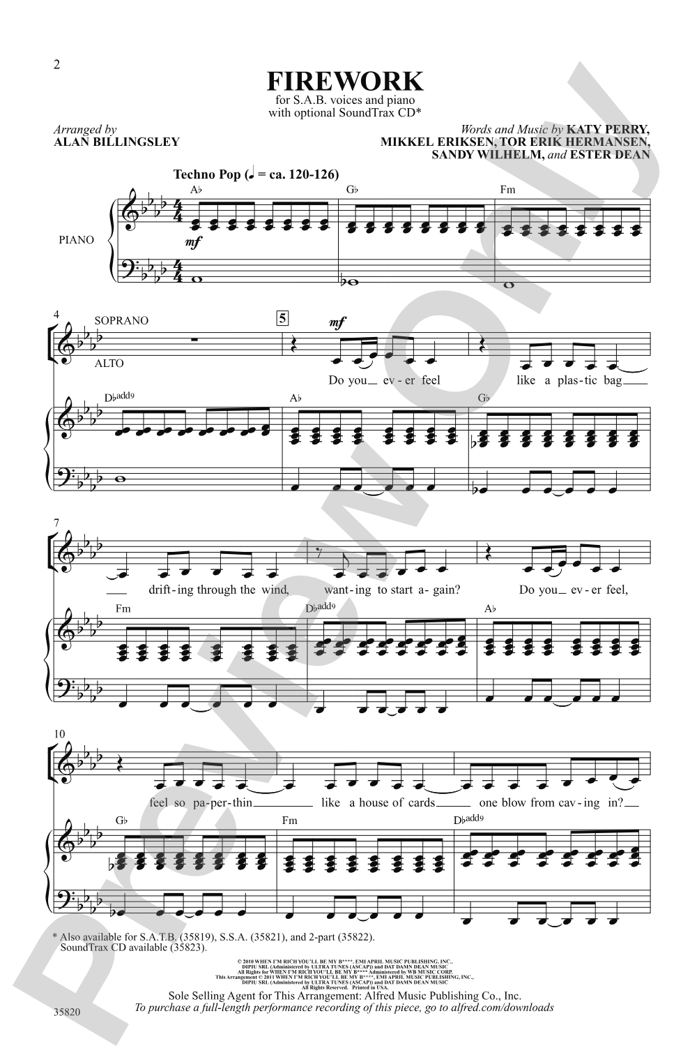 Firework: SAB Choral Octavo