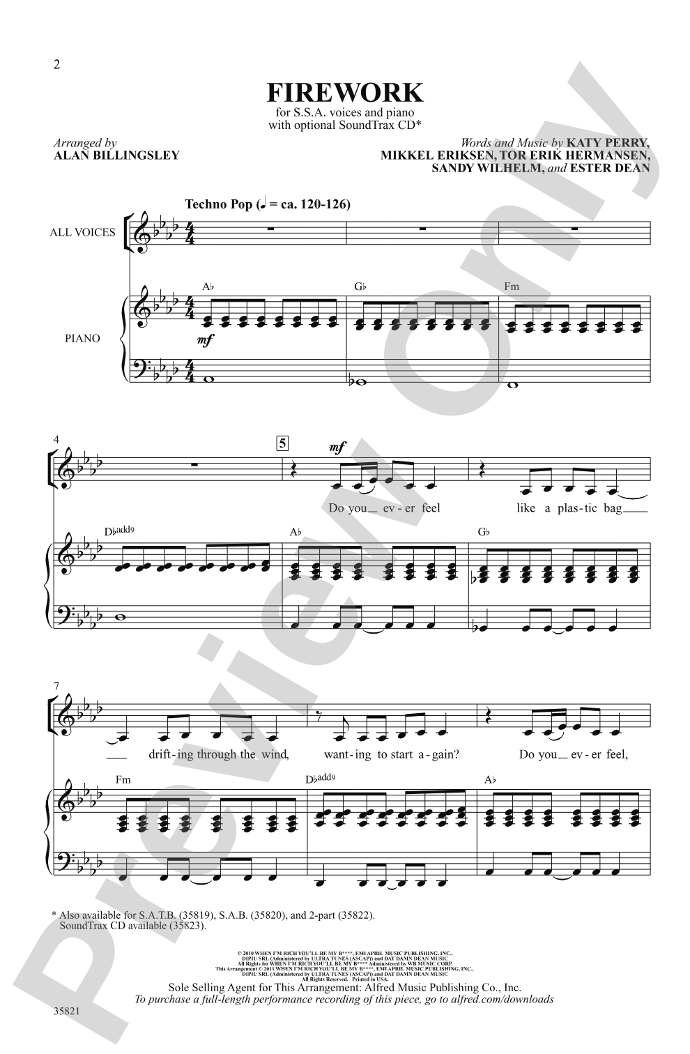 Firework: SSA Choral Octavo