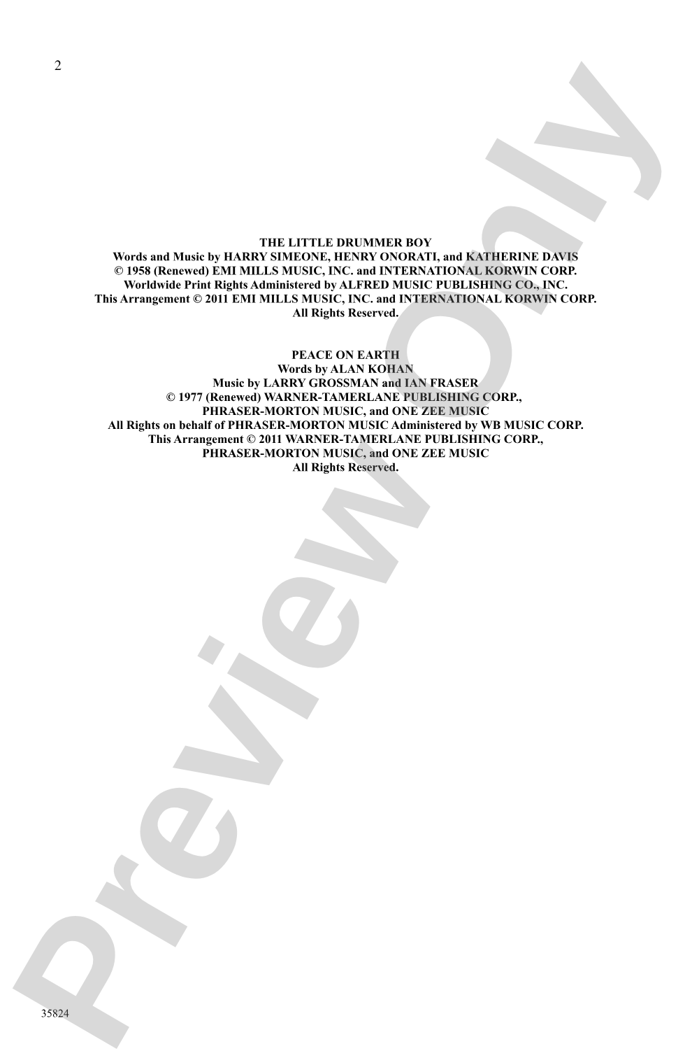 The Little Drummer Boy / Peace on Earth: SSA Choral Octavo