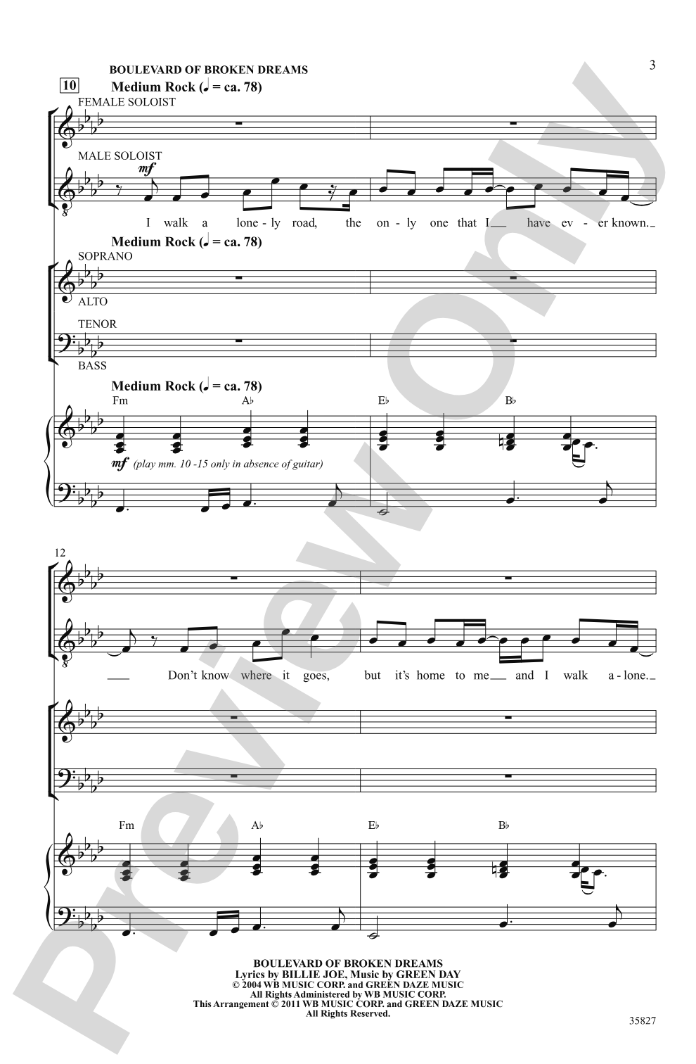 Green Day on Stage: Selections from <i>American Idiot</i>: SATB Choral Octavo