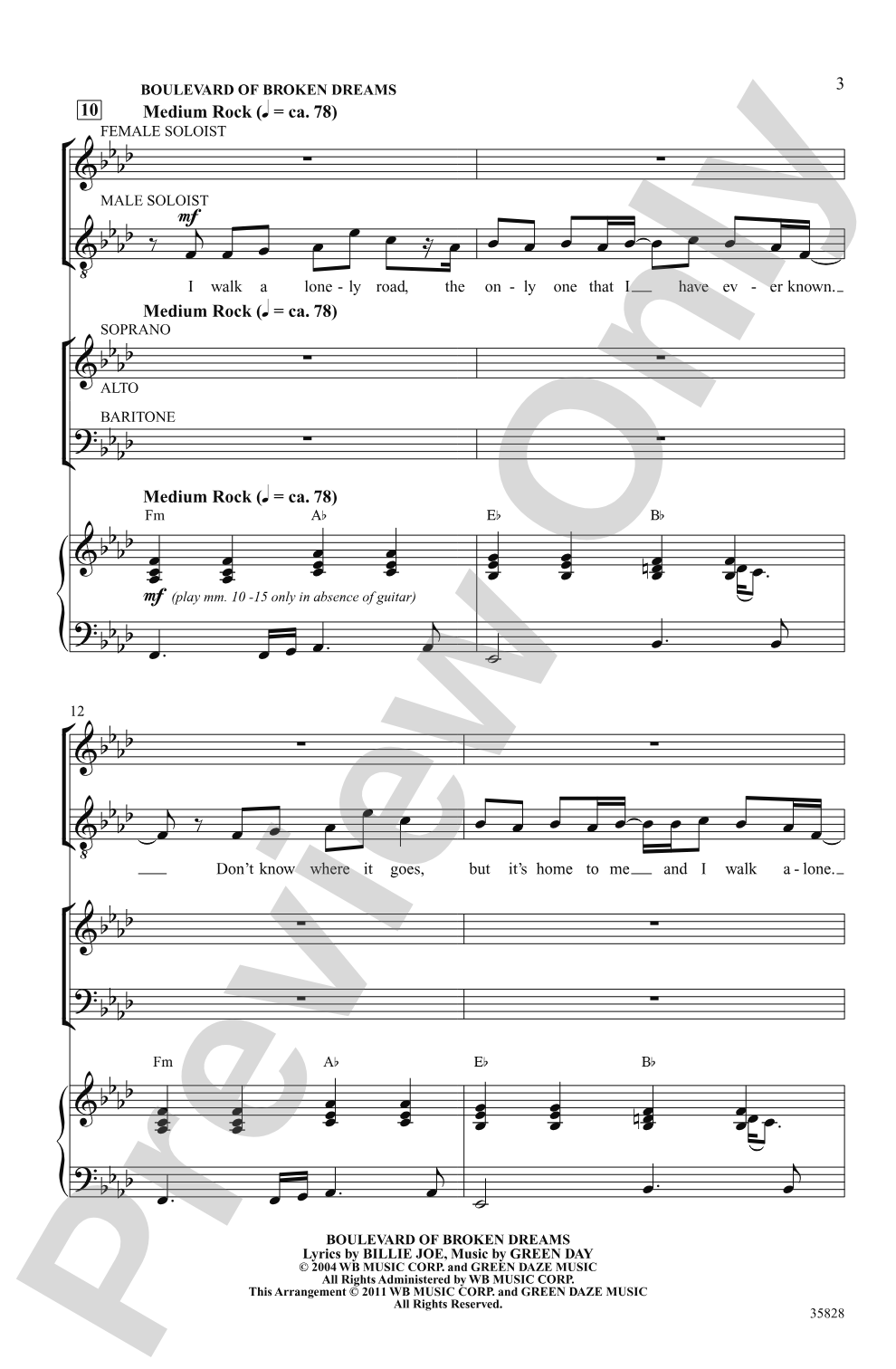 Green Day on Stage: Selections from <i>American Idiot</i>: SAB Choral Octavo