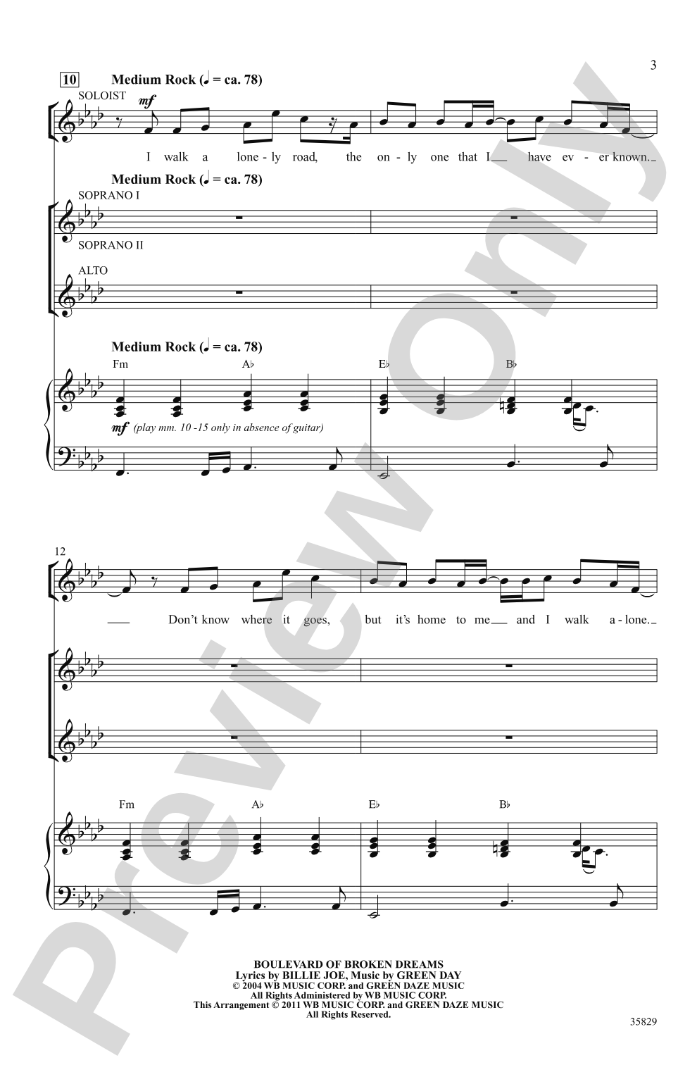 Green Day on Stage: Selections from <i>American Idiot</i>: SSA Choral Octavo