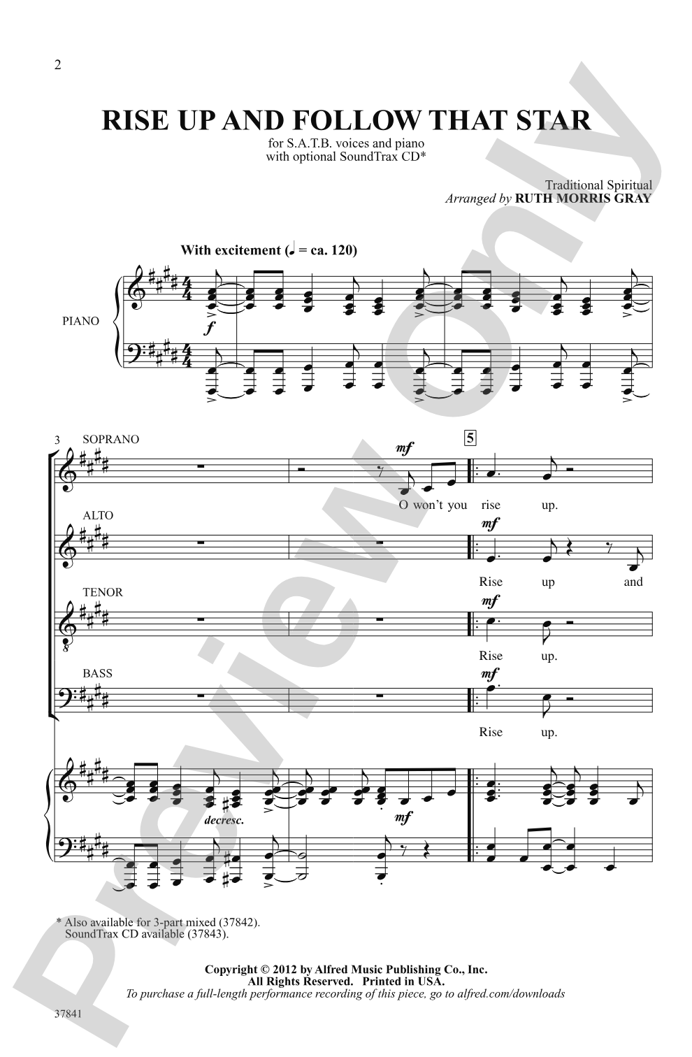 Rise Up and Follow That Star: SATB Choral Octavo