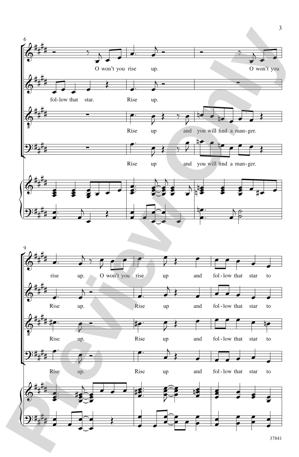 Rise Up and Follow That Star: SATB Choral Octavo