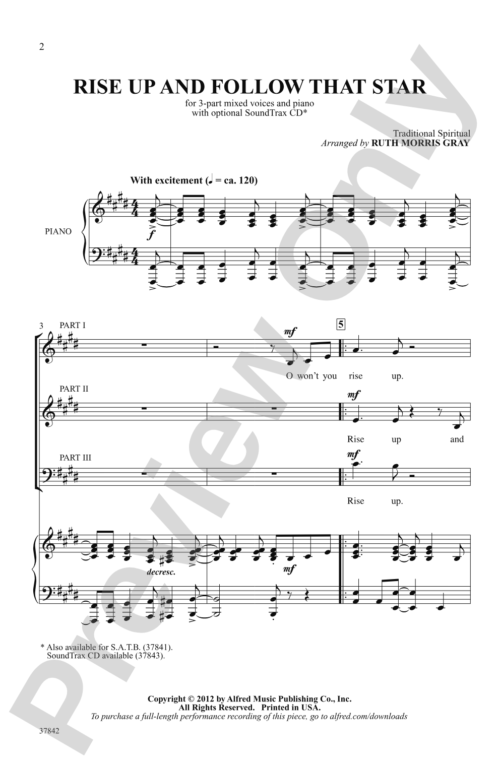 Rise Up and Follow That Star: 3-Part Mixed Choral Octavo