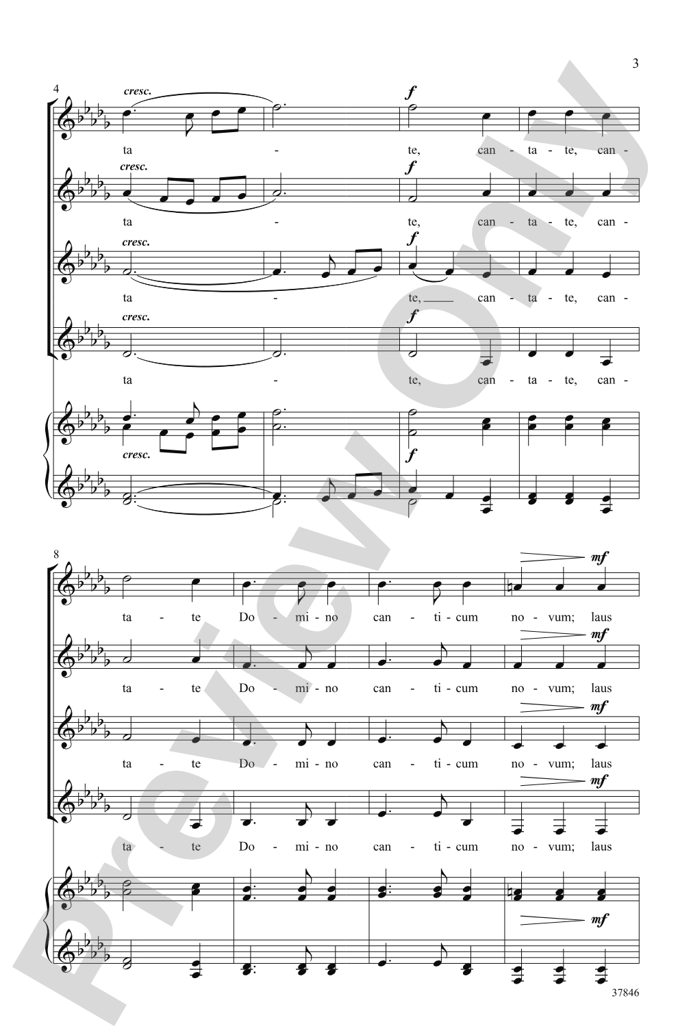 Cantate Domino: SSAA, <i>a cappella</i> Choral Octavo