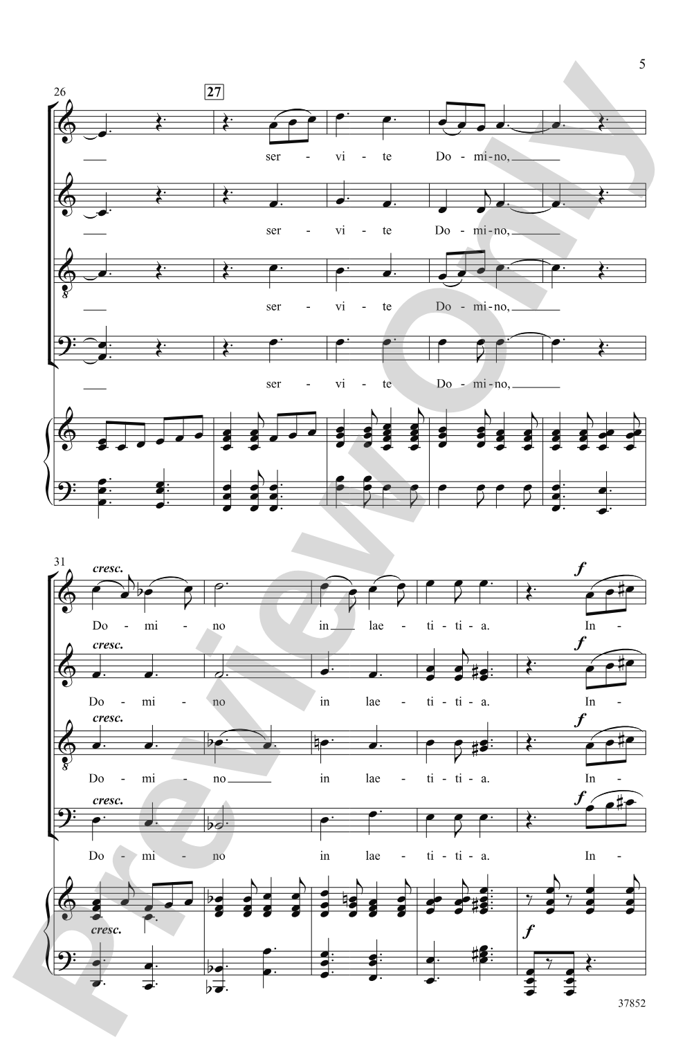 Jubilate Deo: SATB divisi Choral Octavo