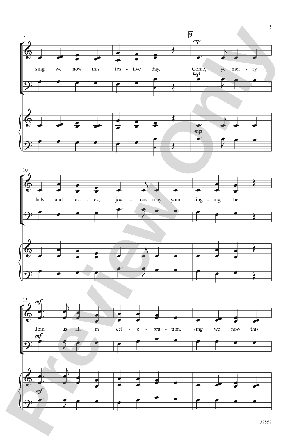 A Festive Madrigal: 3-Part Mixed / SAB, <i>a cappella</i> Choral Octavo