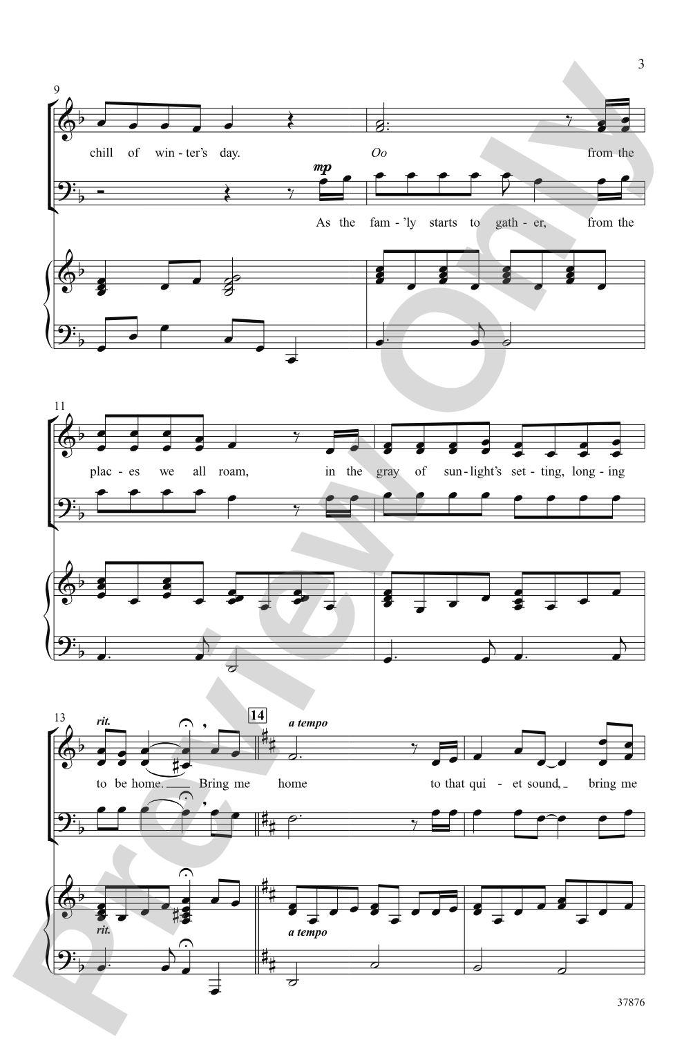 Winter, Bring Me Home: 3-Part Mixed Choral Octavo