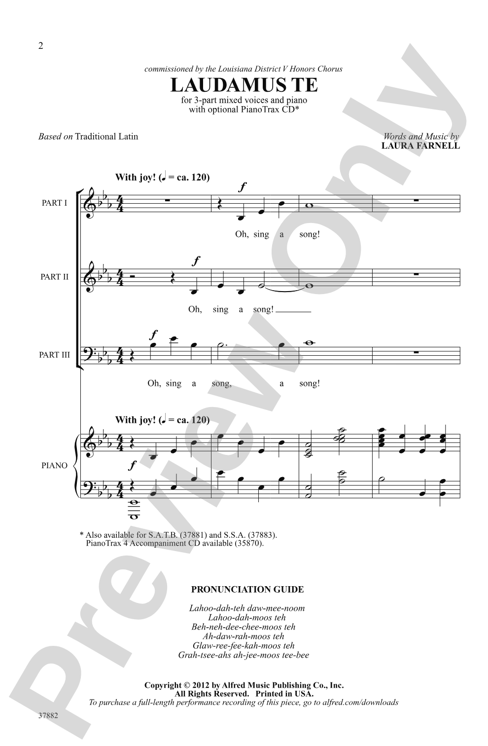 Laudamus Te: 3-Part Mixed Choral Octavo