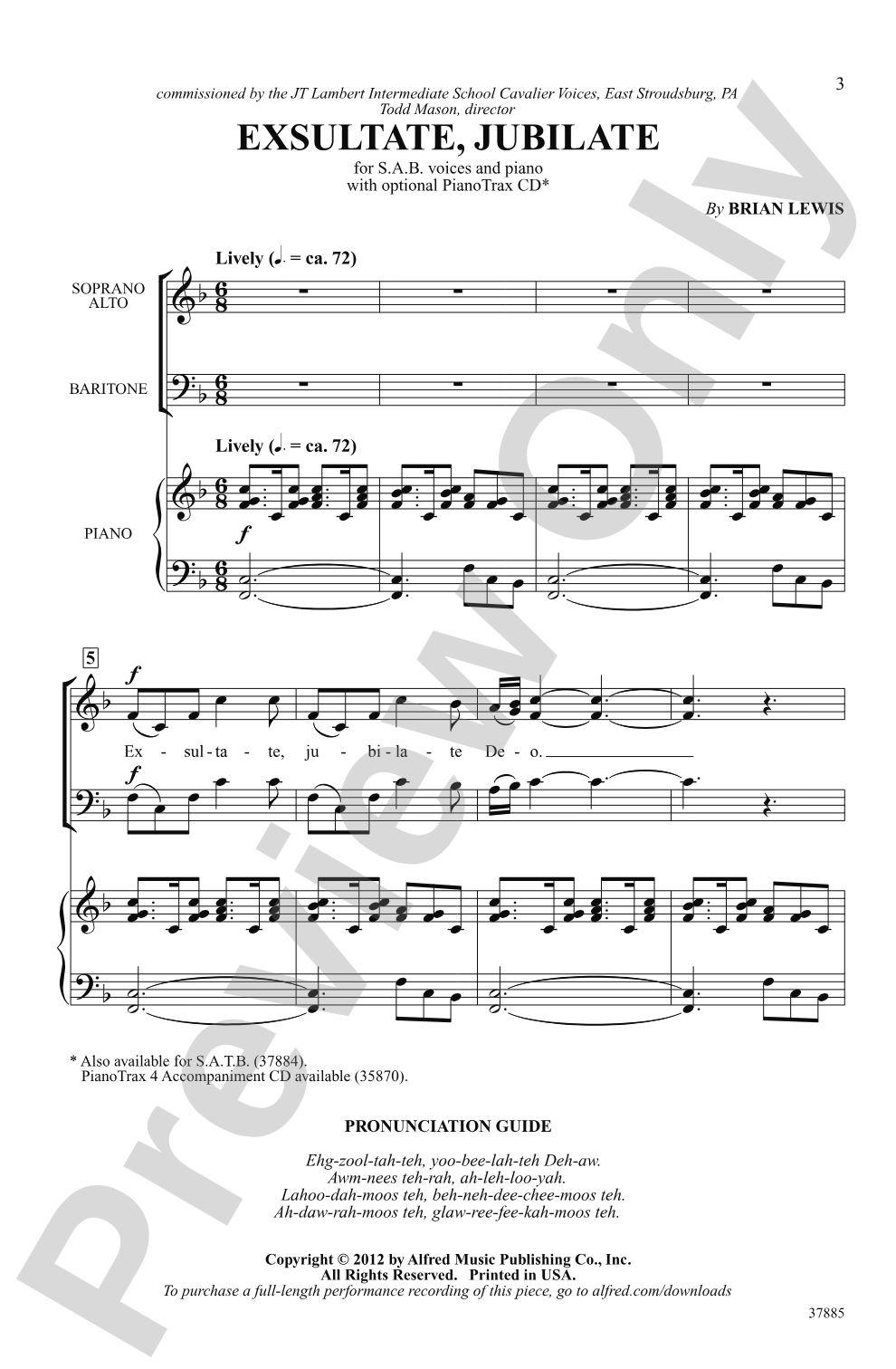 Exsultate, Jubilate: SAB Choral Octavo