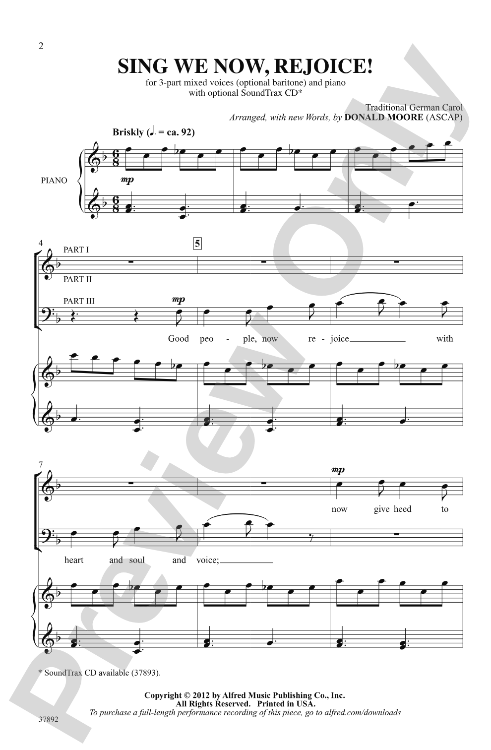 Sing We Now, Rejoice!: 3-Part Mixed (with Opt. Baritone) Choral Octavo