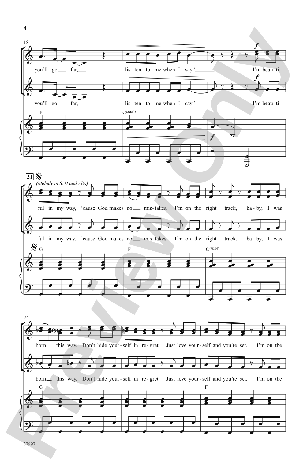 Born This Way: SSA Choral Octavo