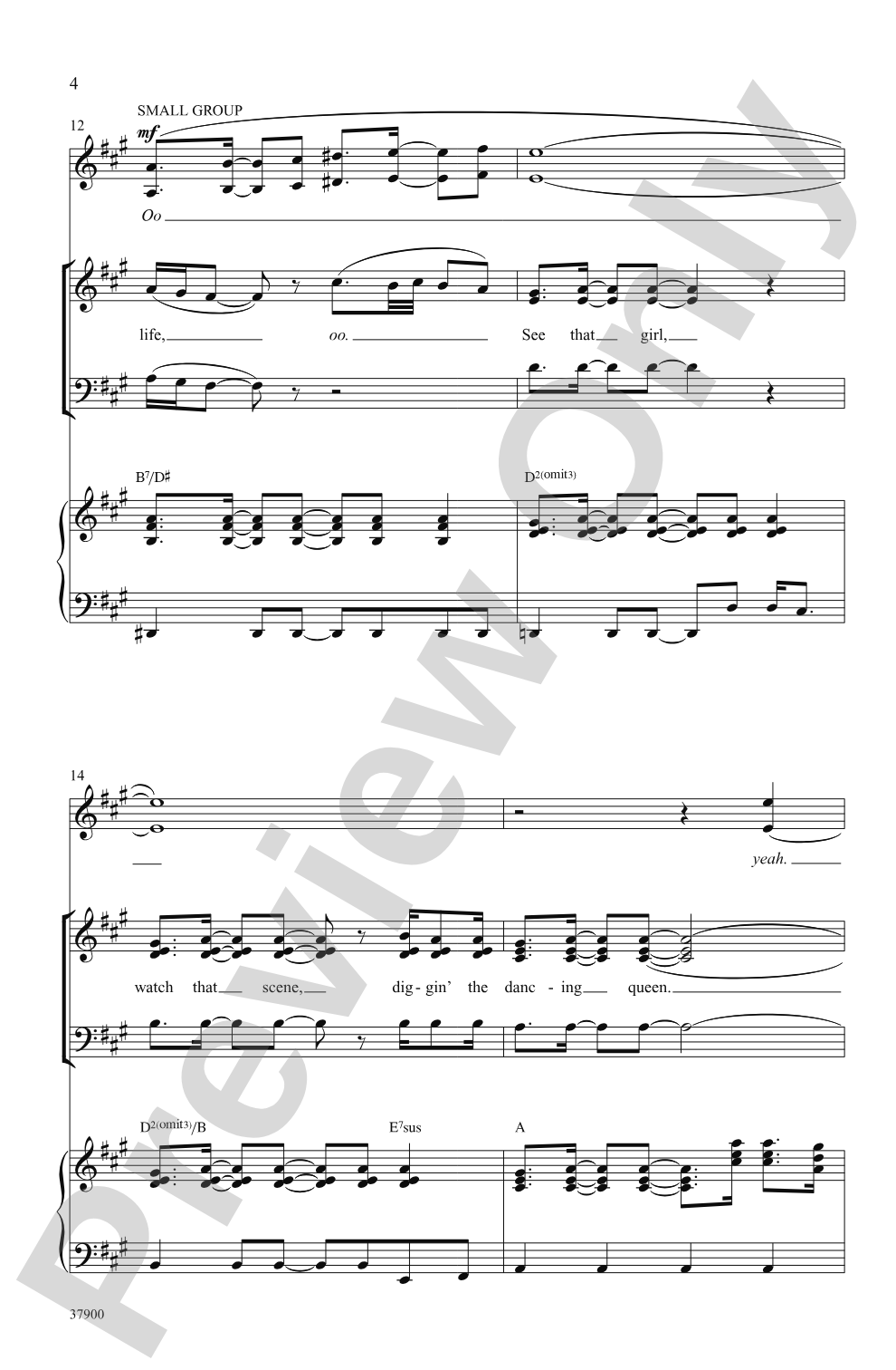 Dancing Queen (from <i>Mamma Mia!</i>): SSAB Choral Octavo