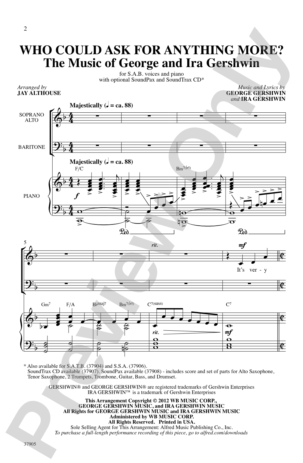 Who Could Ask for Anything More?: SAB Choral Octavo