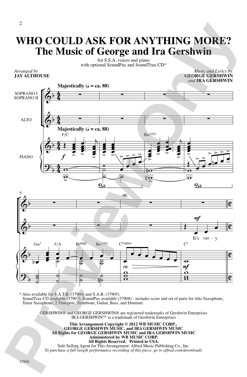 Who Could Ask for Anything More?: SSA Choral Octavo