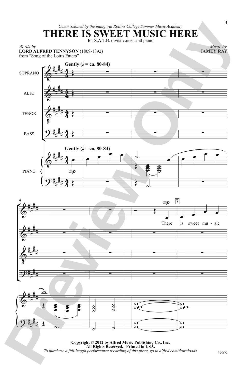 There Is Sweet Music Here: SATB divisi Choral Octavo
