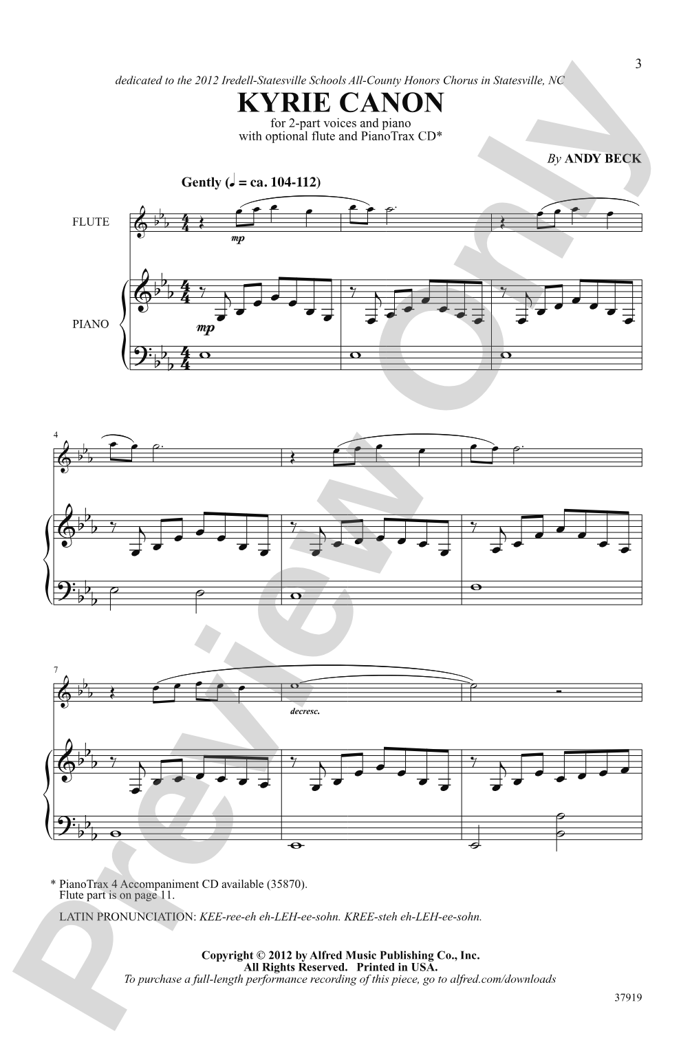 Kyrie Canon: 2-Part Choral Octavo