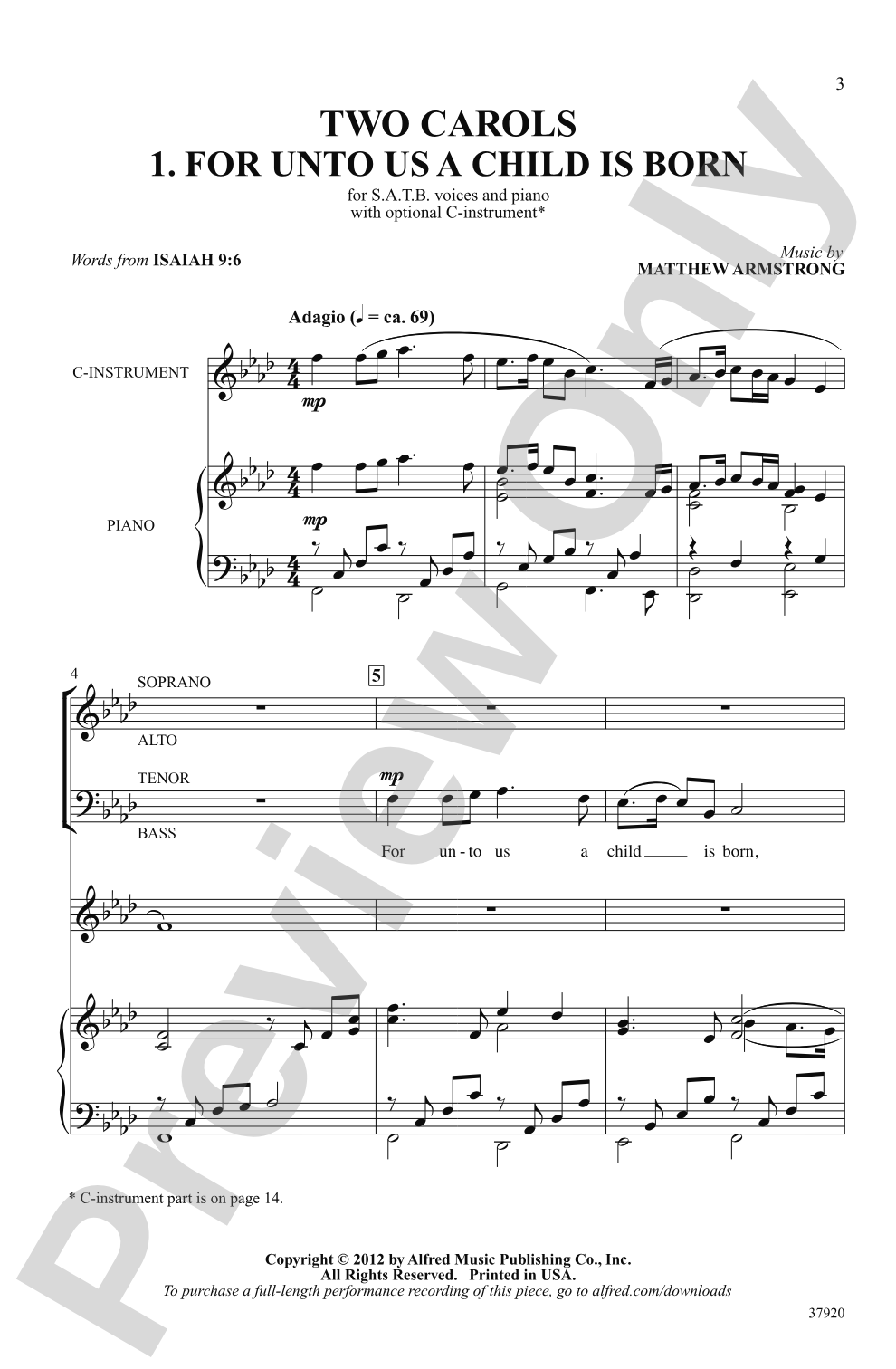 Two Carols: SATB Choral Octavo