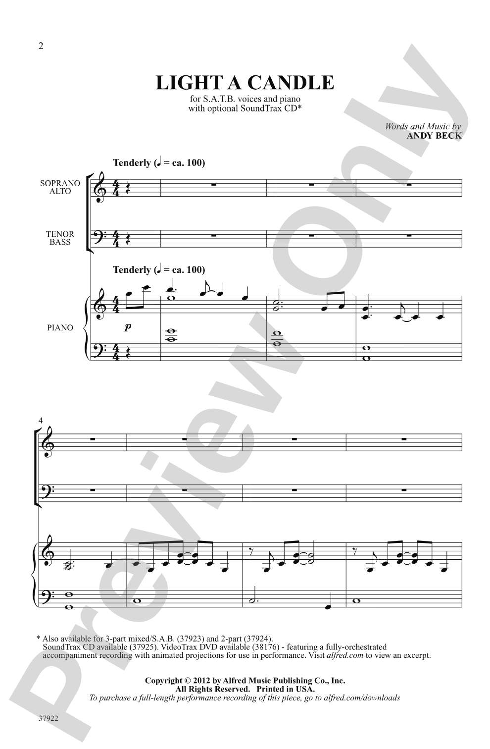 Light a Candle: SATB Choral Octavo