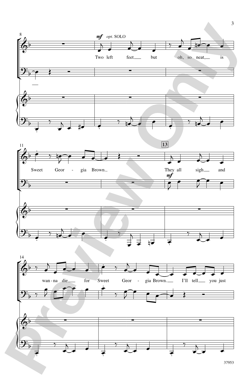 Sweet Georgia Brown: SATB Choral Octavo