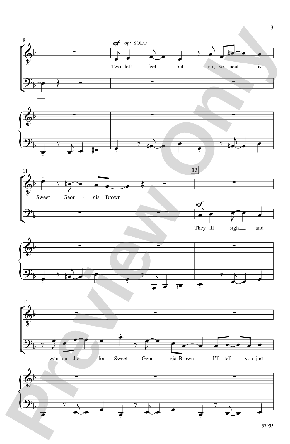 Sweet Georgia Brown: TB Choral Octavo