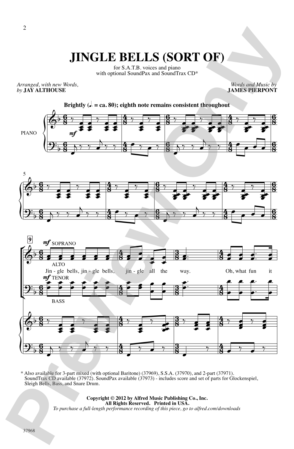 Jingle Bells (Sort Of): SATB Choral Octavo