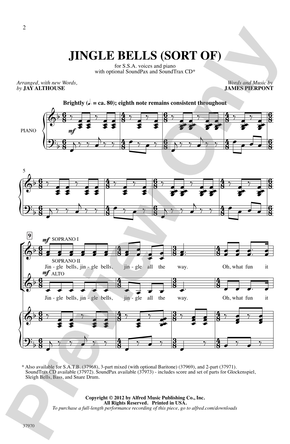 Jingle Bells (Sort Of): SSA Choral Octavo