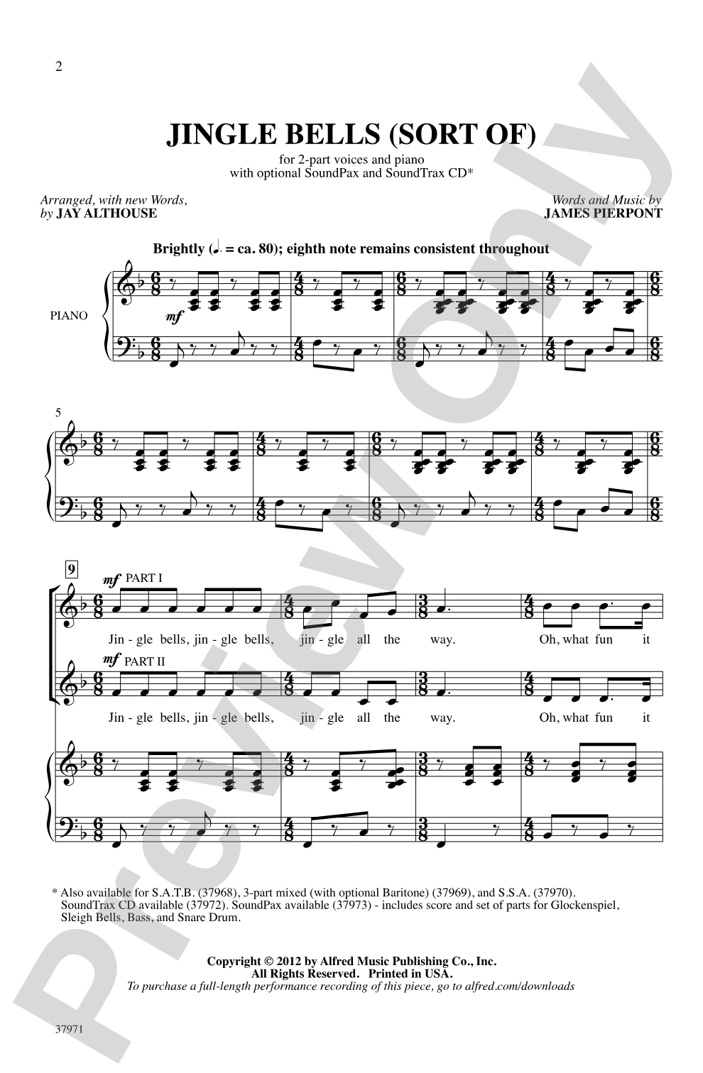 Jingle Bells (Sort Of): 2-Part Choral Octavo