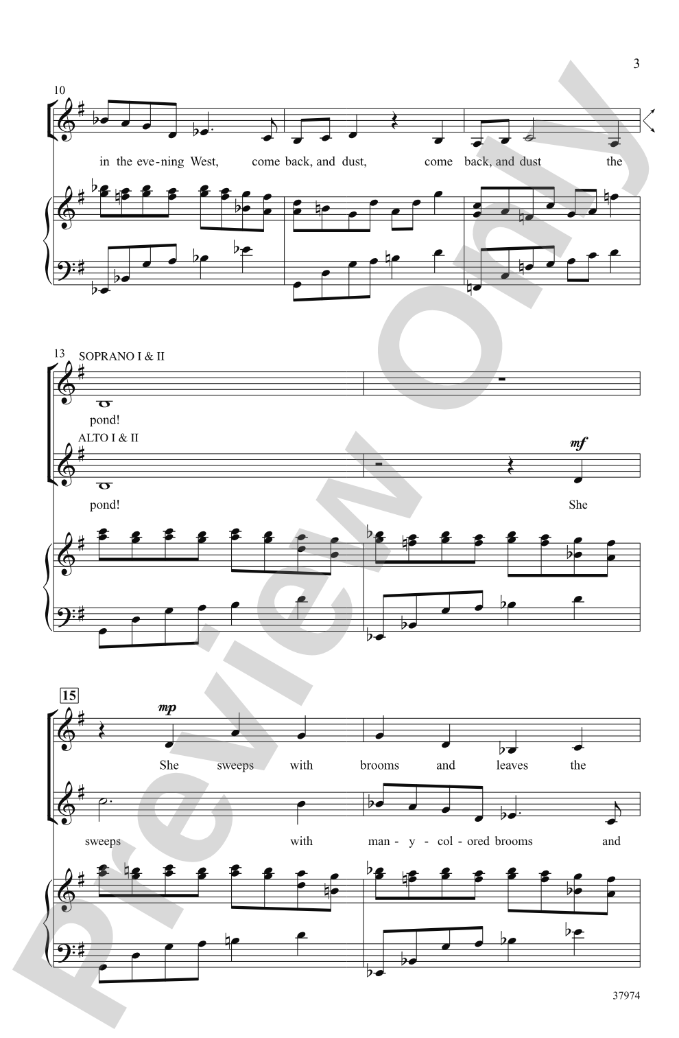 Evening: SSAA Choral Octavo