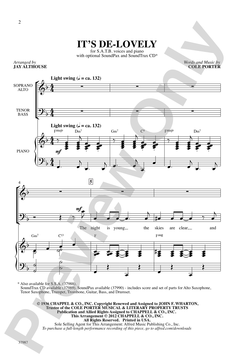 It's De-Lovely: SATB Choral Octavo