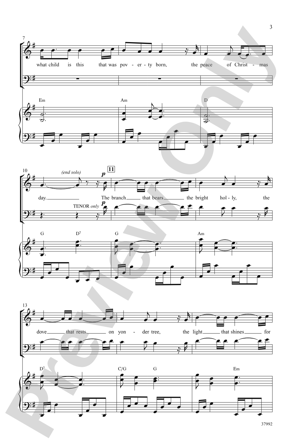 The Peace Carol: SATB Choral Octavo