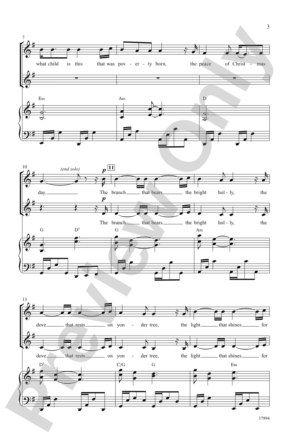 The Peace Carol: SSA Choral Octavo