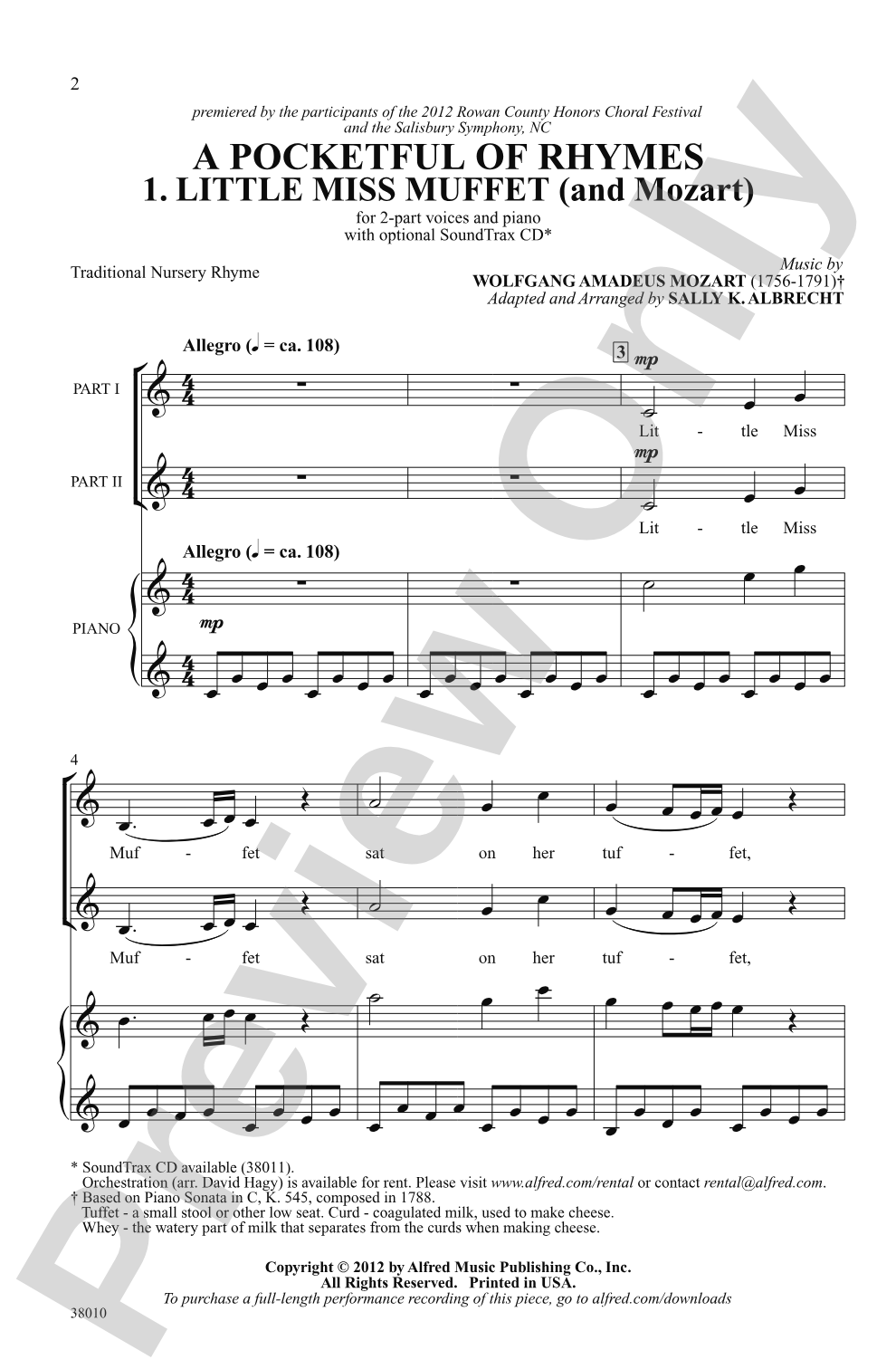 A Pocketful of Rhymes: 2-Part Choral Octavo