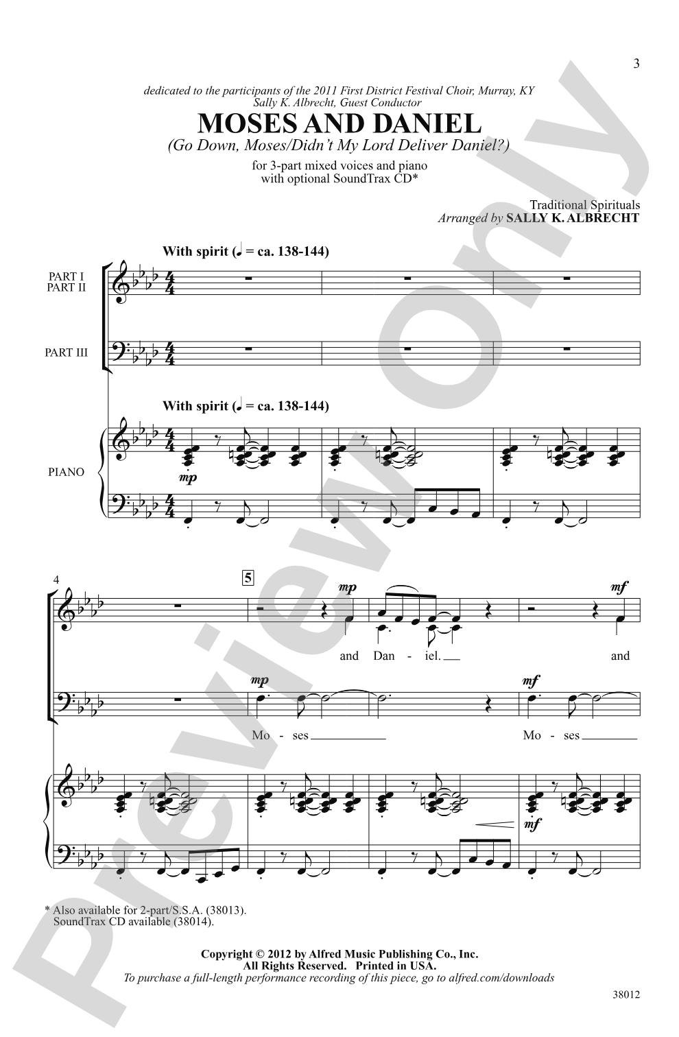 Moses and Daniel: 3-Part Mixed Choral Octavo