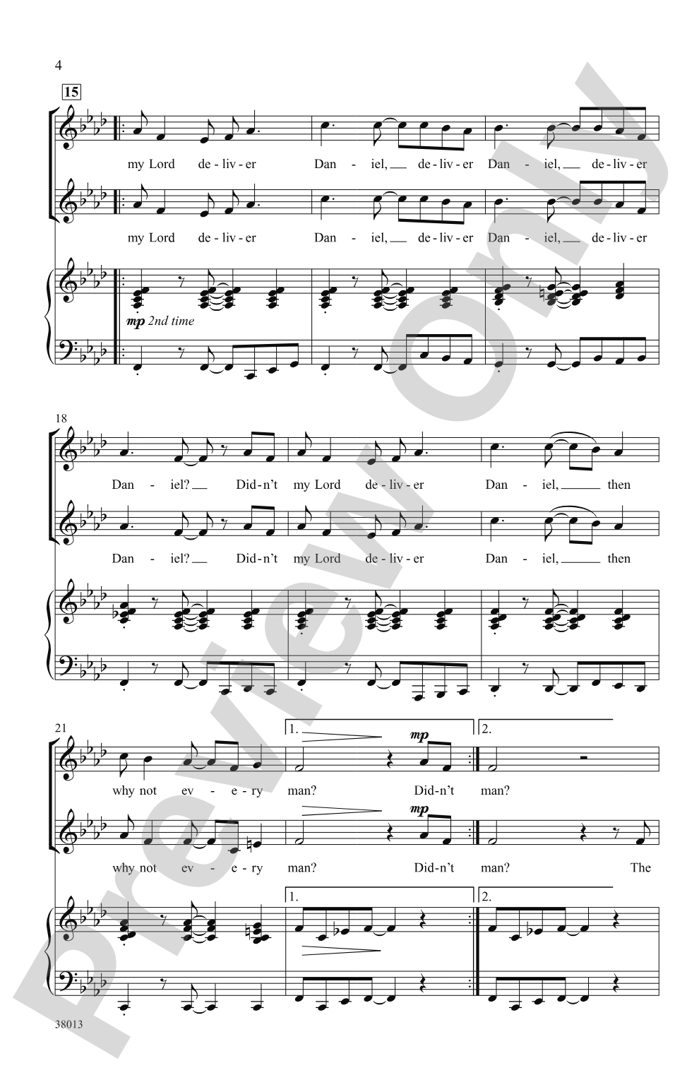 Moses and Daniel: 2-Part / SSA Choral Octavo