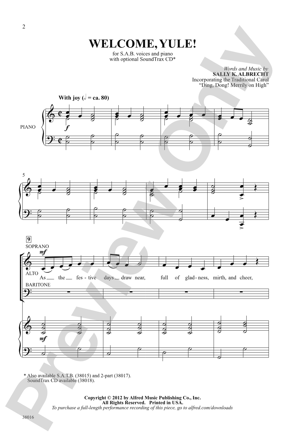 Welcome, Yule!: SAB Choral Octavo