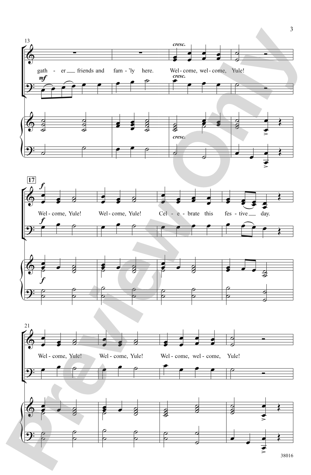 Welcome, Yule!: SAB Choral Octavo