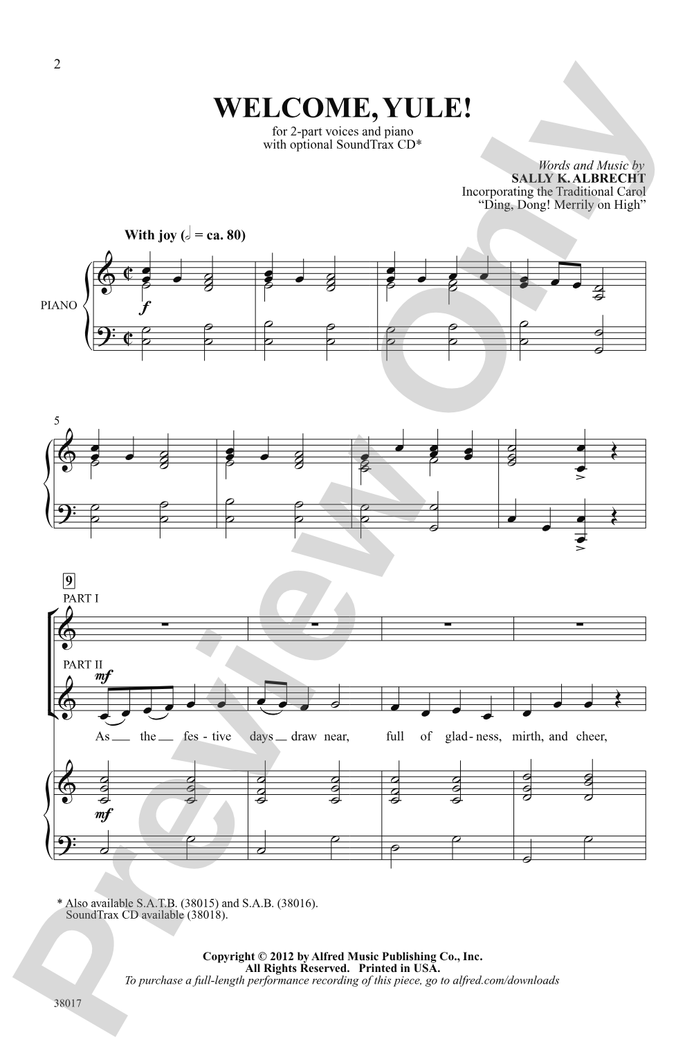 Welcome, Yule!: 2-Part Choral Octavo