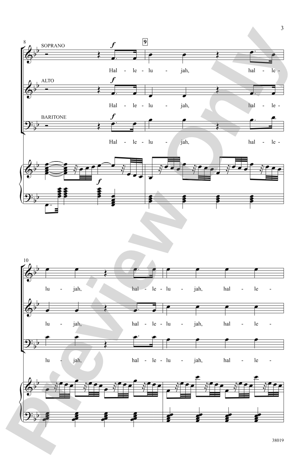 Hallelujah (from <i>Mount of Olives</i>): SAB Choral Octavo