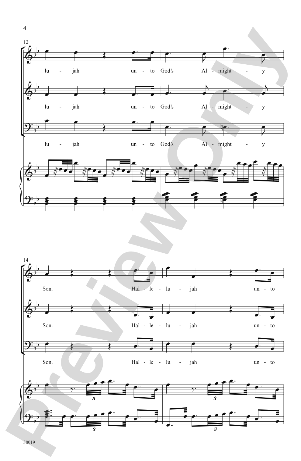 Hallelujah (from <i>Mount of Olives</i>): SAB Choral Octavo