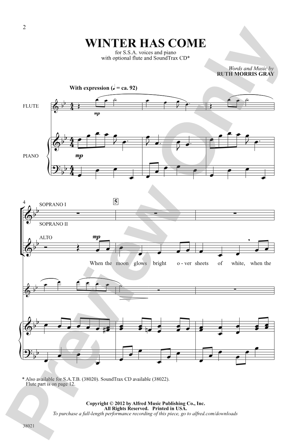 Winter Has Come: SSA Choral Octavo