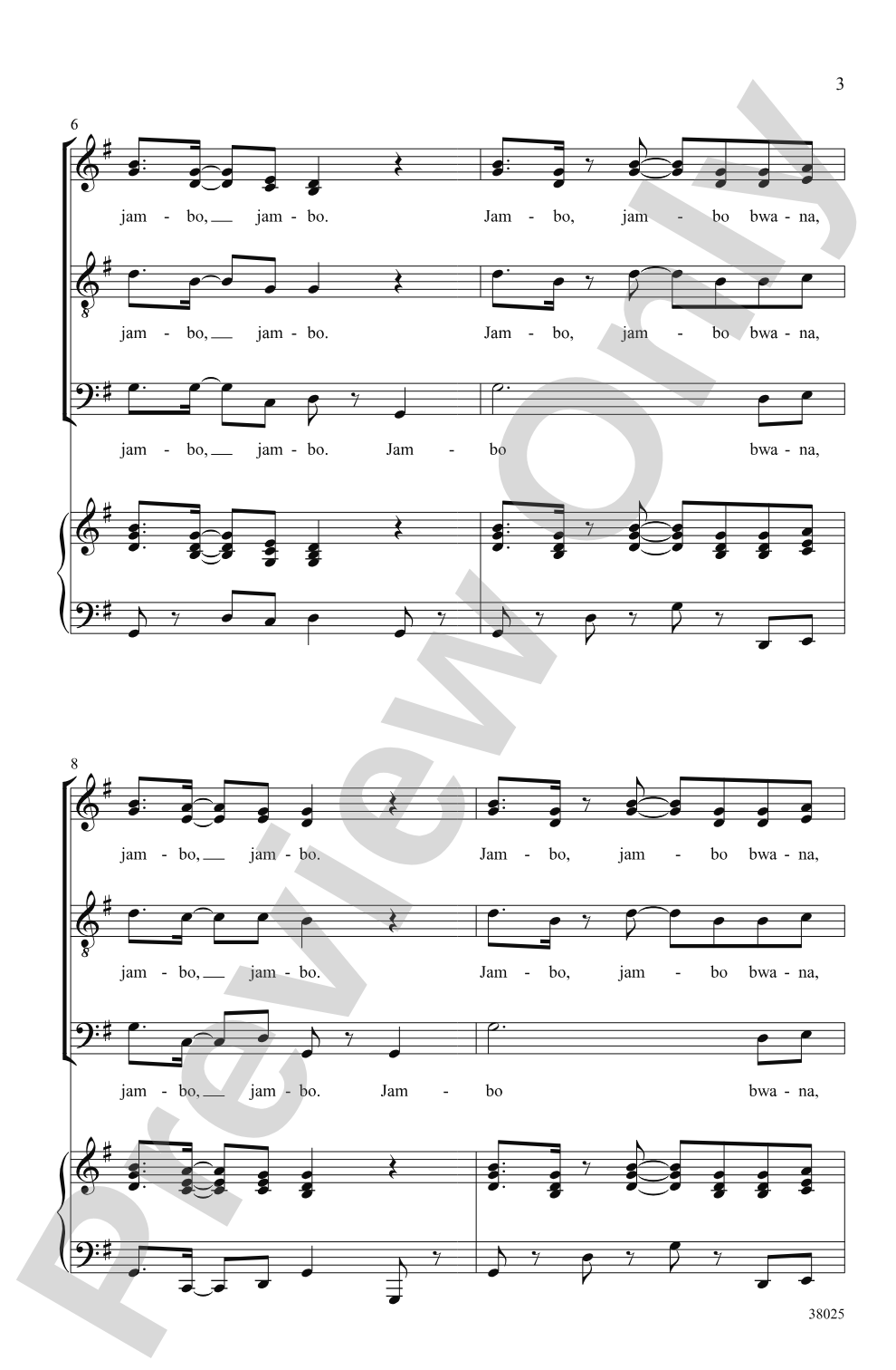 Jambo Bwana: SATB Choral Octavo